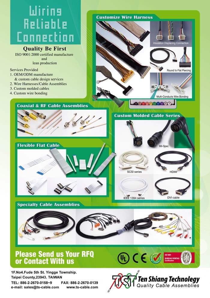 Custom Cable -Ten Shiang Technology is Custom Cable Leading Brand from Taiwan